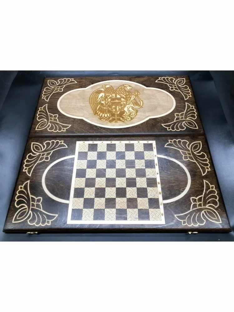 Нарды лакированные "Герб Армении" большие 60х60 см, 60x60 см, фото 4