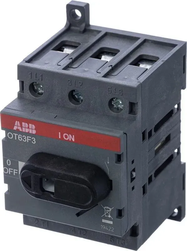 Рубильник OT63F3 3п с рукояткой DIN/винт ABB 1SCA105332R1001, вариант, фото 4