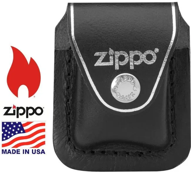 Чехол Zippo Для Зажигалки Зиппо Натуральная Кожа С Клипом Черный MADE IN USA LPCBK, черный
