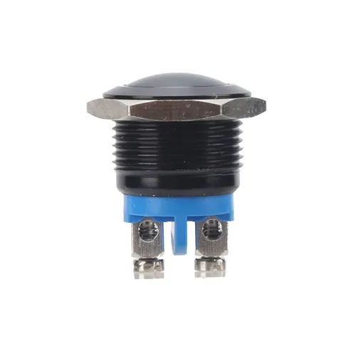 Кнопка металлическая самовозвратная, кнопочный выключатель 16мм 220В, влагозащищенный, для управлени