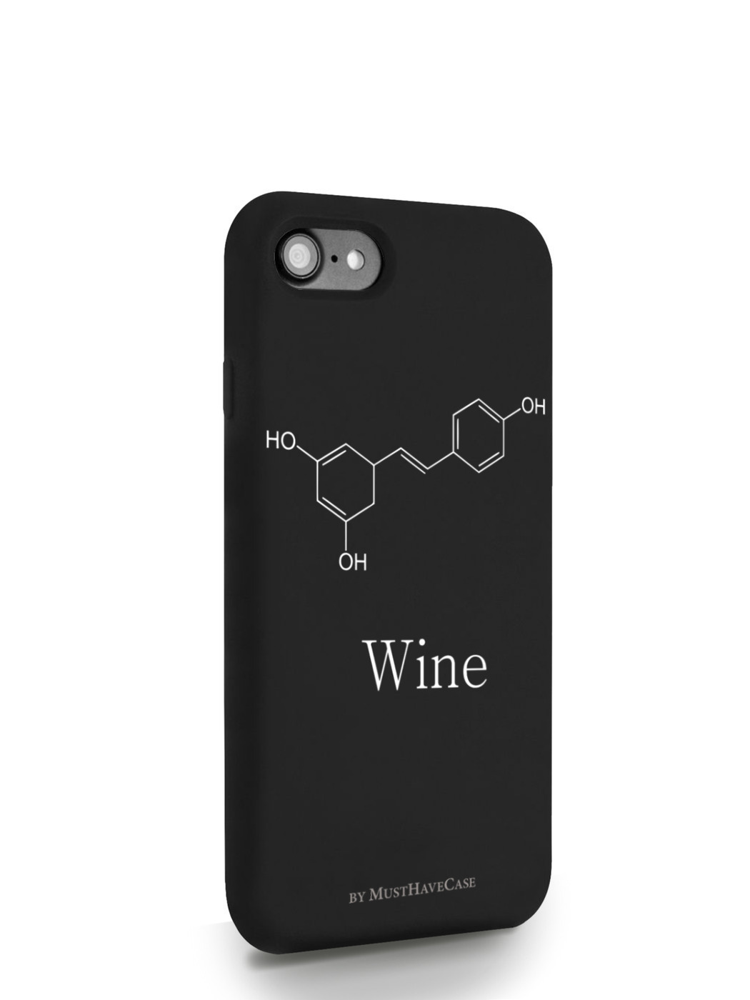 Черный силиконовый чехол для iPhone 7/8/SE2020 Молекула вина для Айфон 7/8/СЕ2020