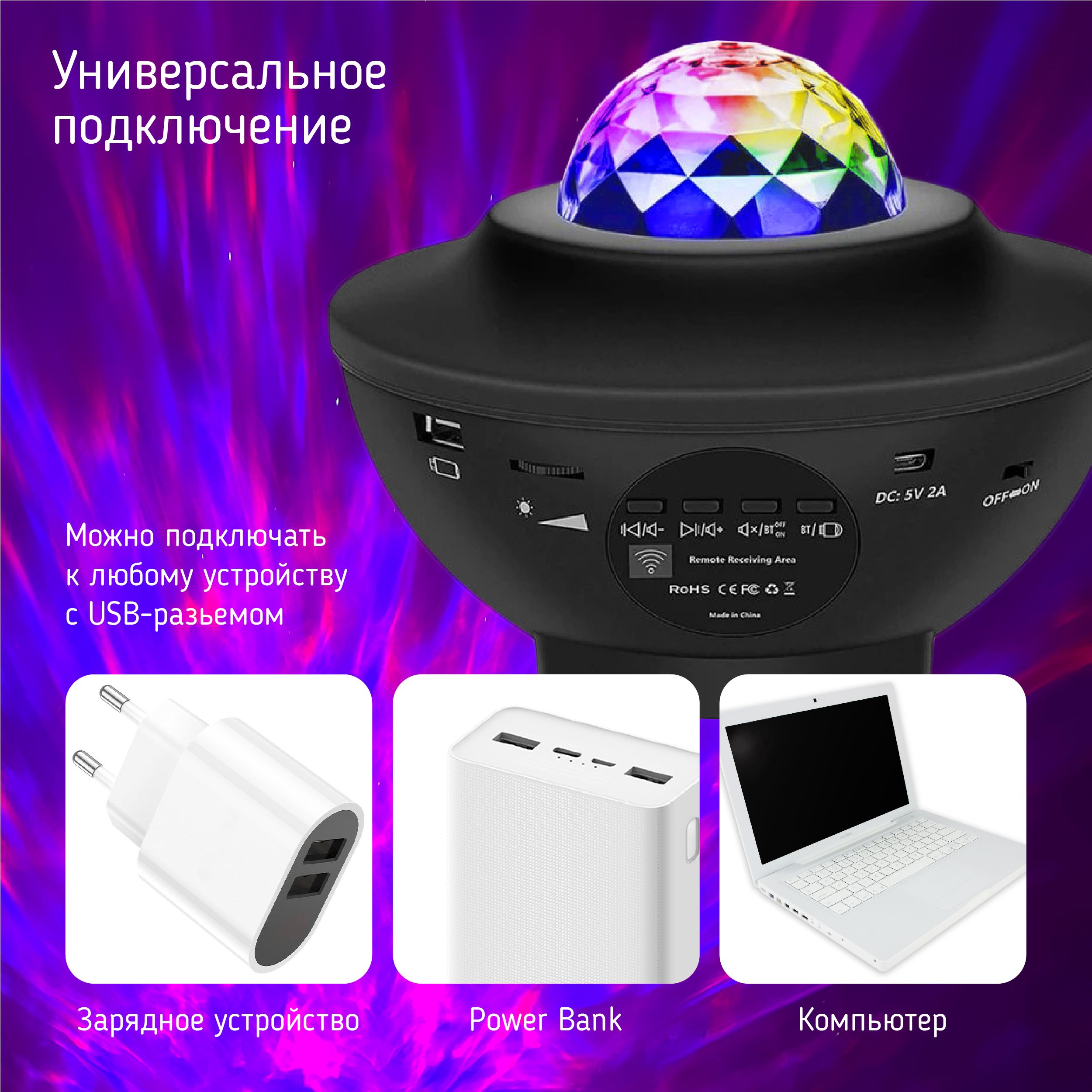 Инструкция на русском языке music starry projector