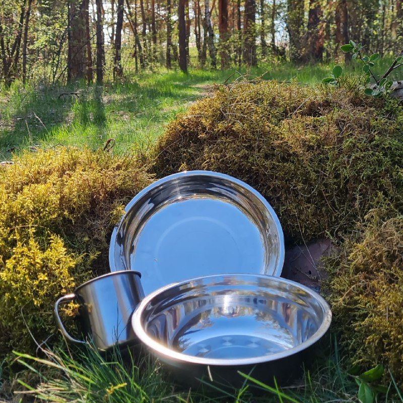 Набор посуды туристический/Походный набор из нержавеющей стали для ...