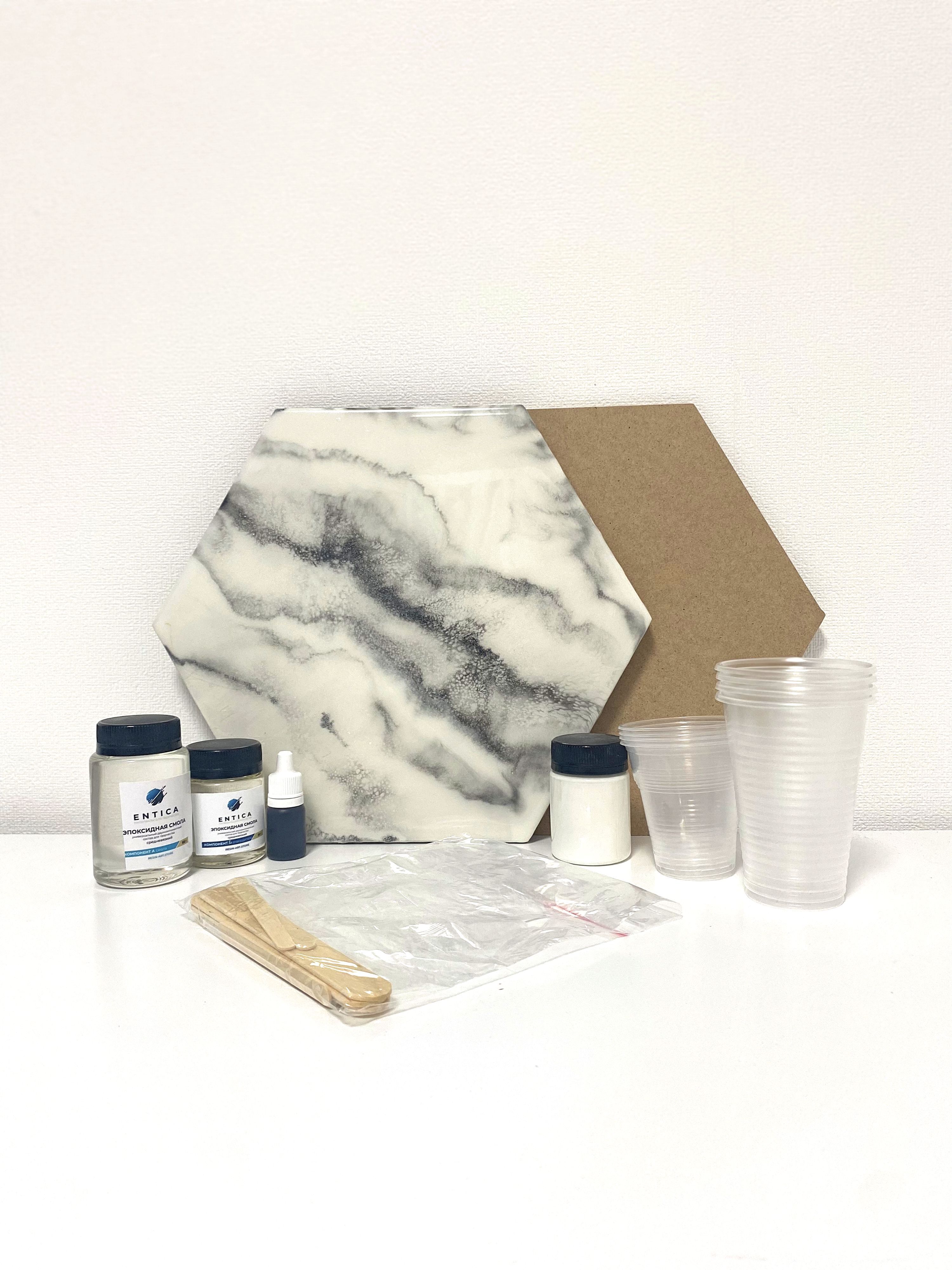 Набор для создания картины из эпоксидной смолы "Мрамор", ENTICA ...