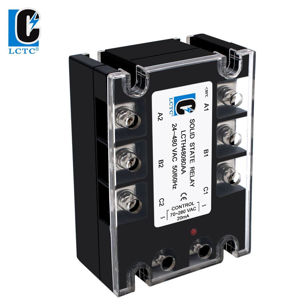 3-фазное твердотельное реле 380 В aa80a (вход 70-280 В переменного тока ...