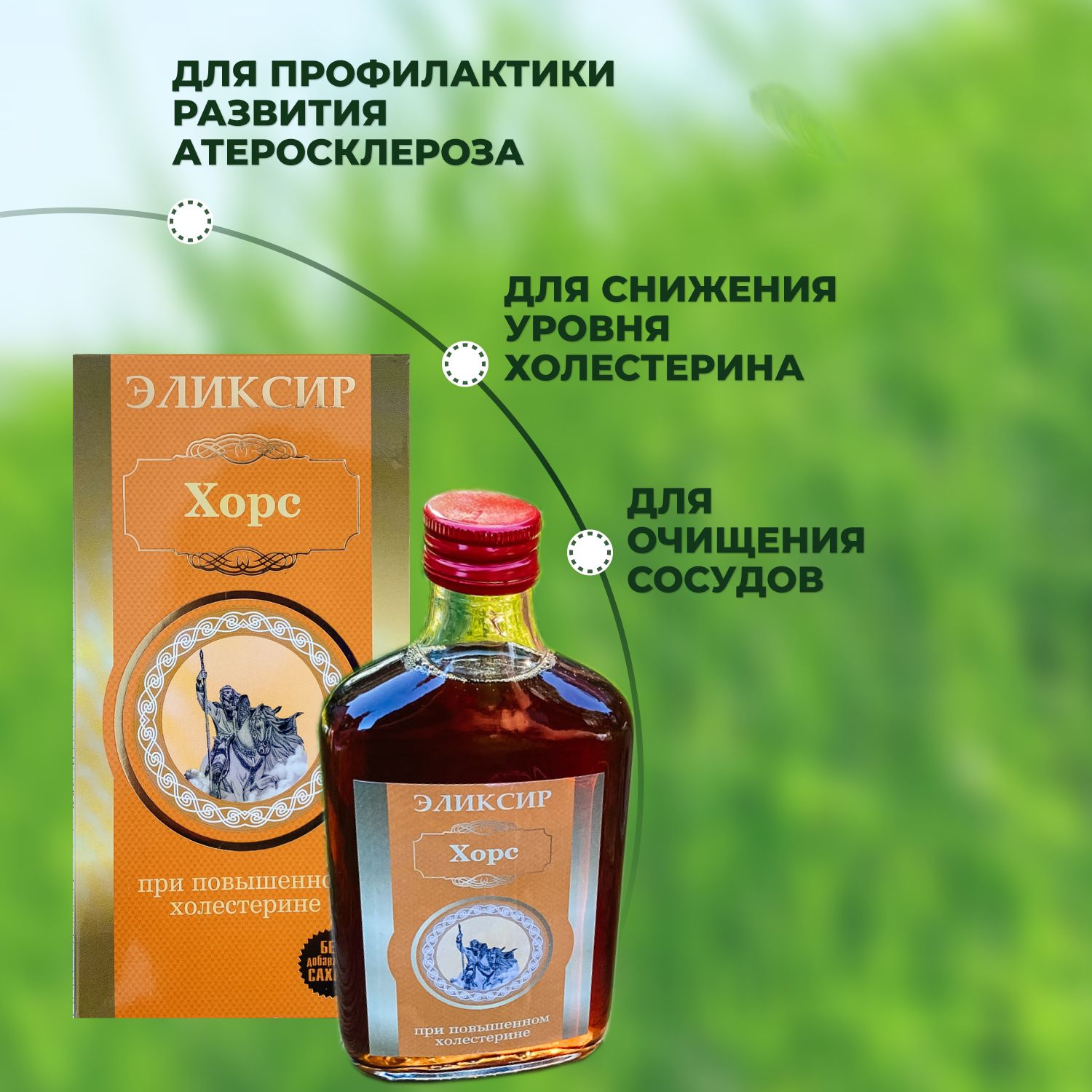 Пищевая добавка Эликсир Хорс при повышенном холестерине 250 мл,серия ...