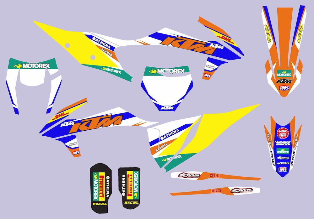 Комплект наклеек на пластик толстые 3M KTM EXC XC XCW SX SXF 2019 2020 2021 2022