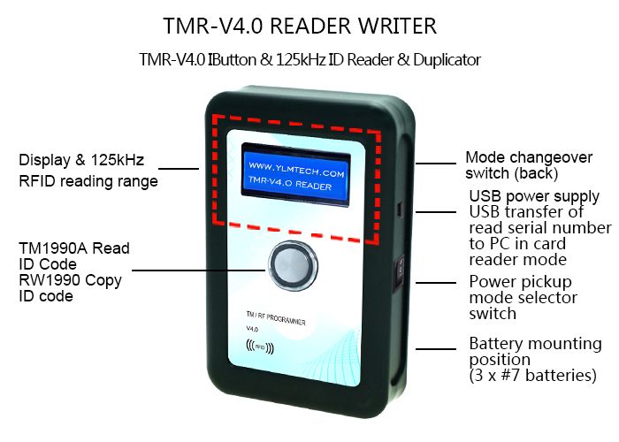 TMR-V4.0 IBUTTON DS1990A RW1990 RFID EM4100 T5577 считыватель копир ...