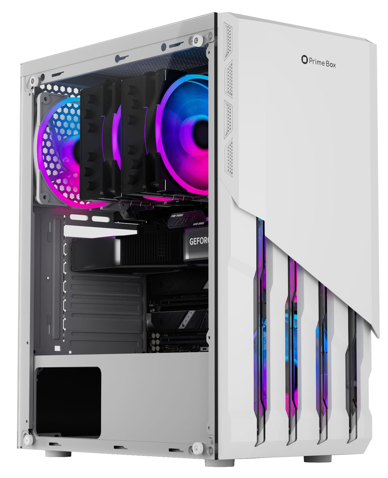 Корпус игровой Prime Box PREDATOR V7 White + закаленное стекло, ATX ...