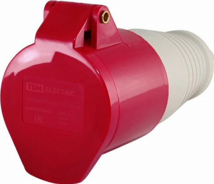 Розетка силовая переносная TDM Electric 3Р+PE+N 16А 380В пластиковая ...