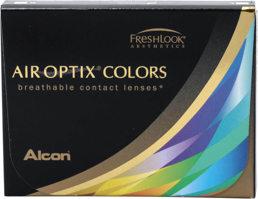 Линзы цветные Air Optix Colors , 2 шт Цвет Brilliant Blue Оптическая ...