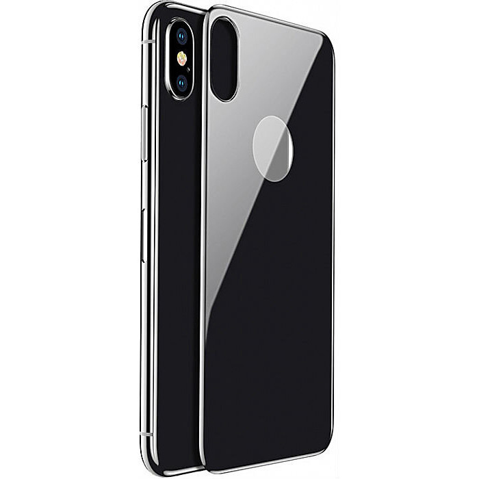 Защитное стекло для iPhone X на заднюю панель 0.3мм Baseus - Серое (SGAPIPHX-4D0G)  #1