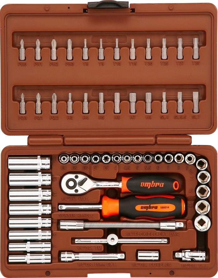 OMT57S Набор инструментов 1/4"DR, 57 предметов Ombra #1