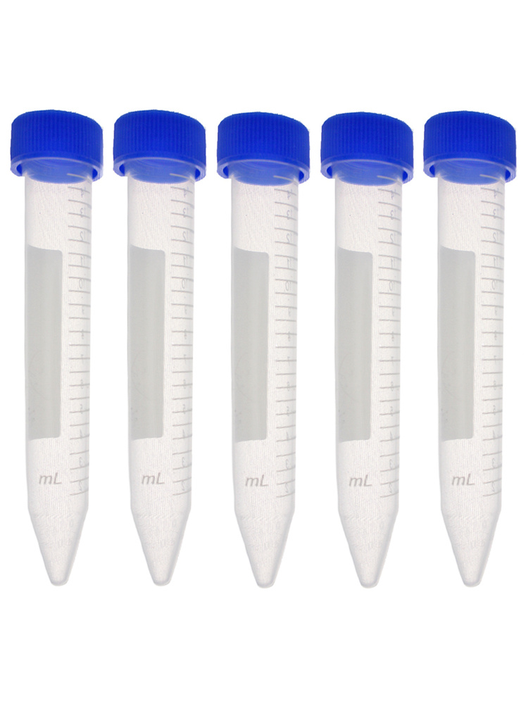 Пробирка мерная пластиковая с крышкой коническая, с делениями, набор из ...