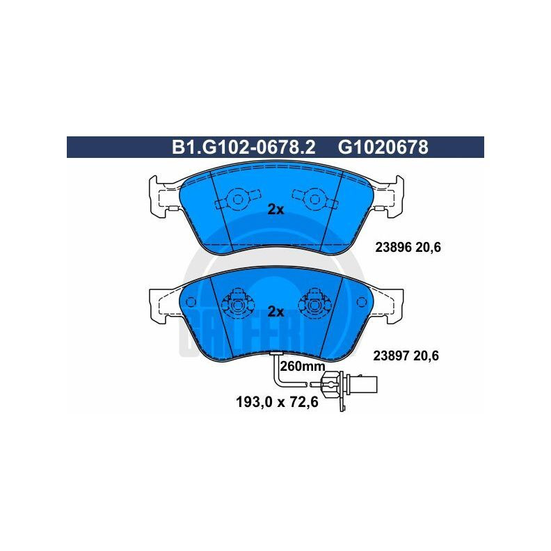 Колодки тормозные Galfer B1G10206782 - купить по низким ценам в ...