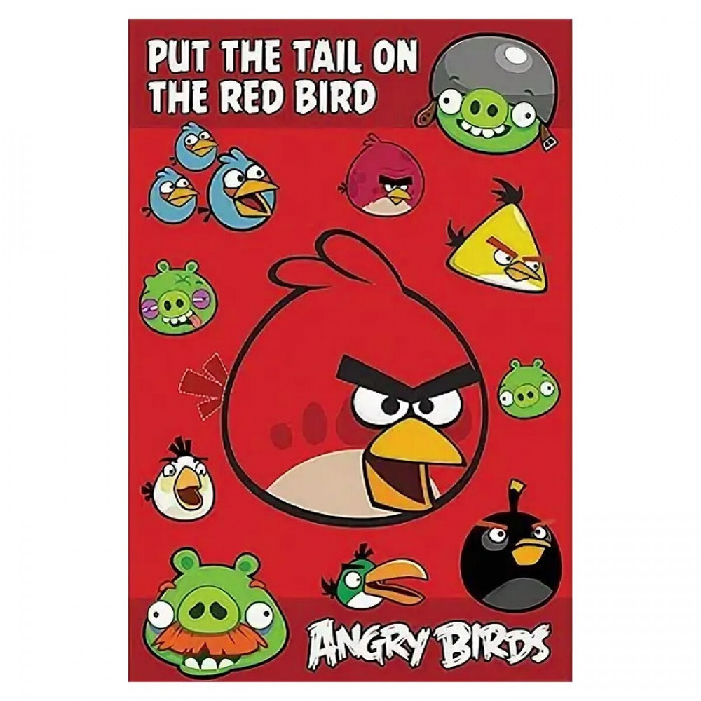 Игра подвижная, с наклейками Angry Birds