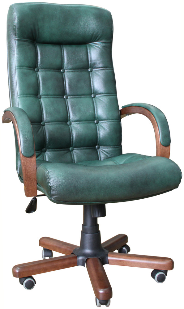 Кресло для руководителя зеленая кожа
