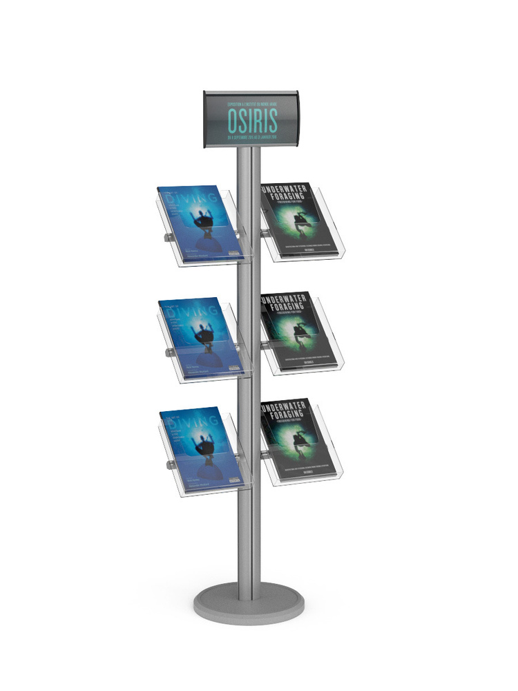 Рекламная стойка для печатной продукции / Стойка напольная с карманами ...