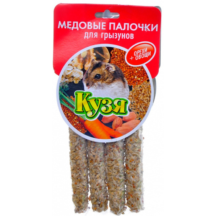 Кузя Палочки для грызунов Орех и Овощи, 4шт 12 шт. - купить с доставкой ...