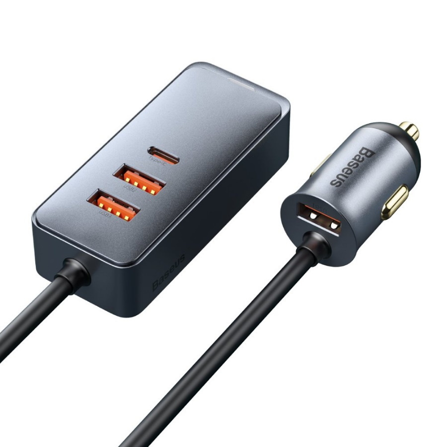 Автомобильное зарядное устройство Baseus Share Together PPS Multi-Port Fast  Charging Car Charger With Extension Cord 120W 2U+2C Gray (CCBT-A0G) USB  Type-C, USB - купить по доступным ценам в интернет-магазине OZON (323705421)