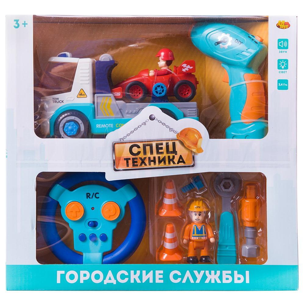 Машинка-конструктор на радиоуправлении Abtoys Cпецтехника серия Городские службы Автовоз и гоночная машина, #1