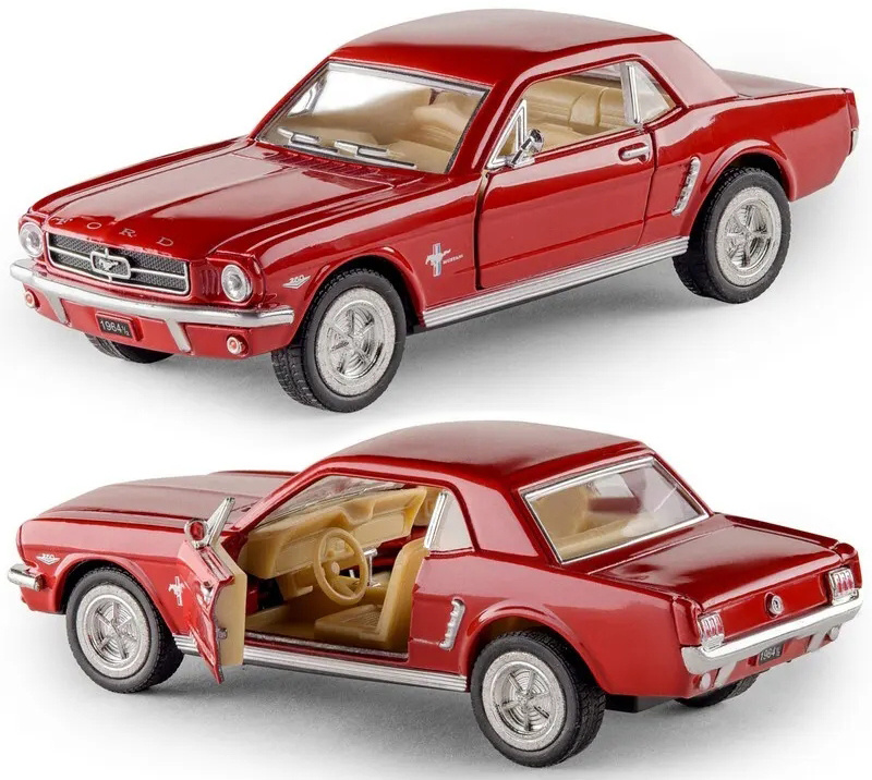 Машинка металлическая Kinsmart 1:36 Ford Mustang 5351DKT инерционная, двери открываются / Красный  #1