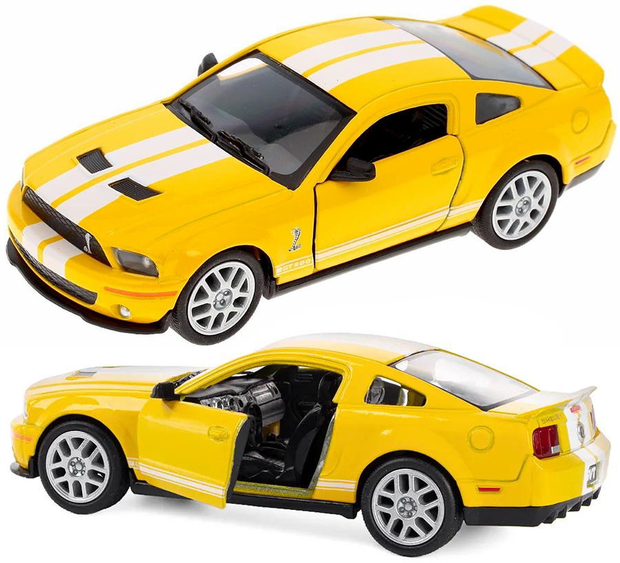 Машинка металлическая Kinsmart 1:38 Ford Mustang Shelby GT500 2007 5310DKT инерционная, двери открываются #1