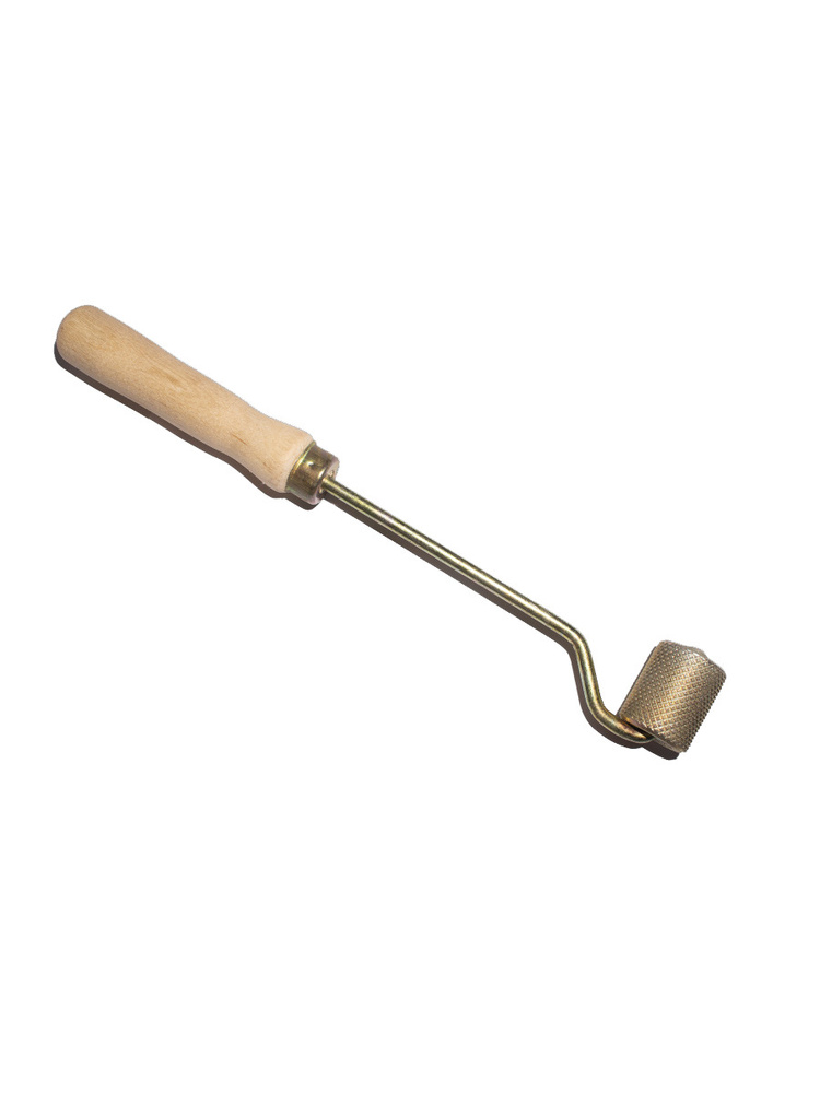 Валик прикаточный удлиненный с деревянной ручкой металлический - ширина 35мм, диаметр 30мм (ролик для #1
