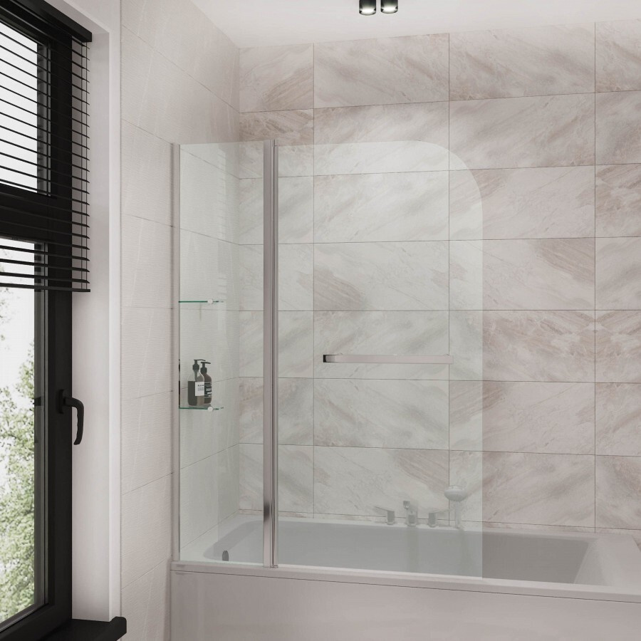 Шторка для ванны Grossman GR-101/1 150x110 алюминиевый профиль, стекло прозрачное 6мм. Товар уцененный #1