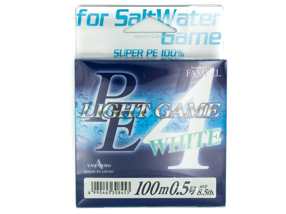 Плетеный шнур Yamatoyo PE Light Game White, #0.5, 100 м, белый #1