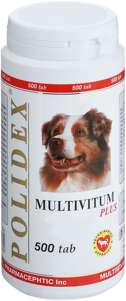 Polidex Multivitum plus (Полидекс Мультивитум плюс) Витамины для собак 500 табл  #1