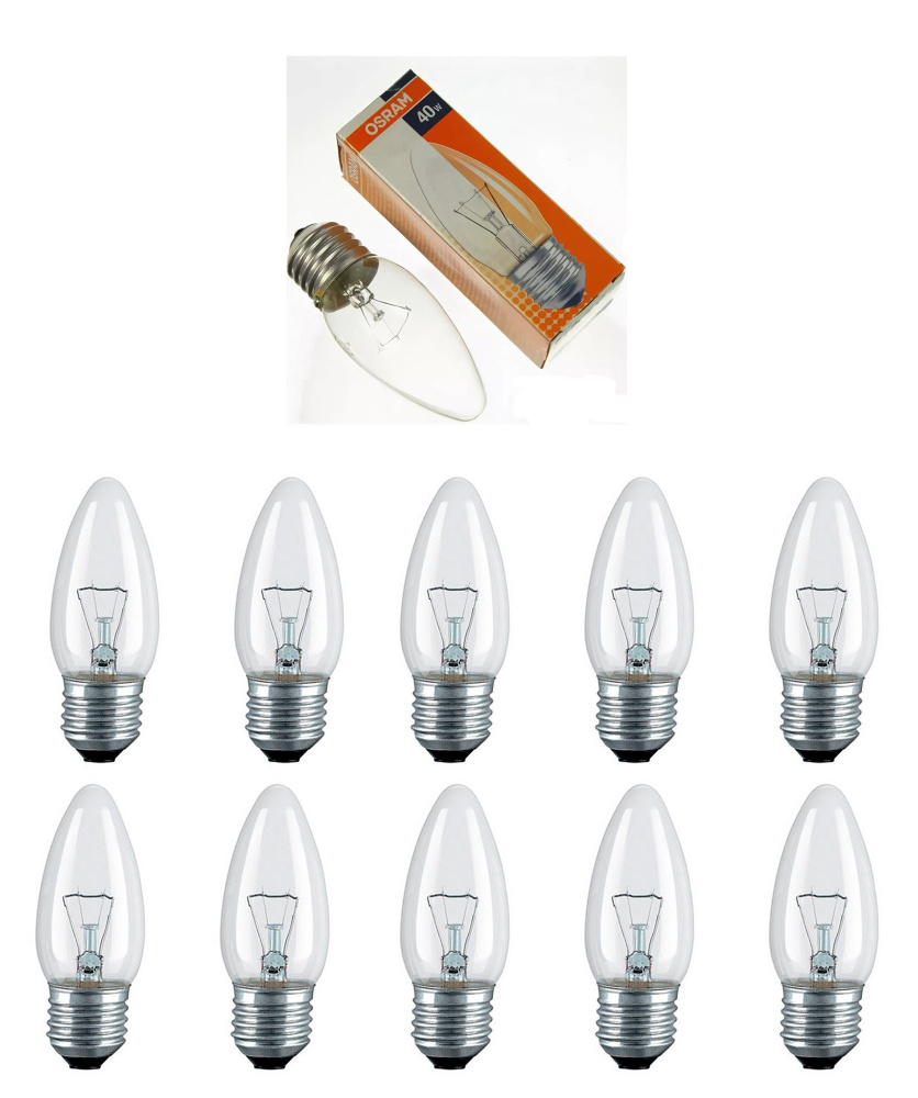 Накаливания Лампочка OSRAM E27 Свеча 400 Лм 2700 К - купить в интернет ...