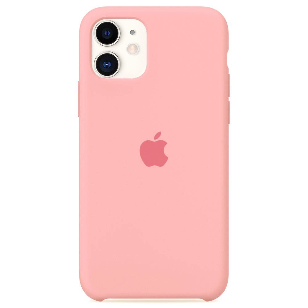 Силиконовый чехол для смартфона Silicone Case на iPhone 11 / Айфон 11 с логотипом, розовый  #1