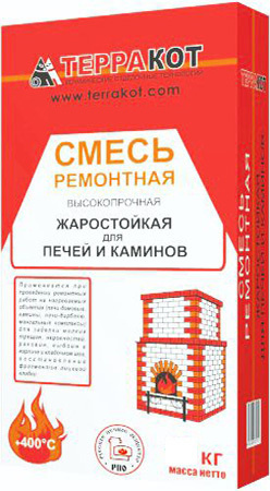 ТЕРРАКОТ смесь огнеупорная для ремонта печей и каминов (5кг) / TERRAKOT смесь ремонтная жаростойкая для #1