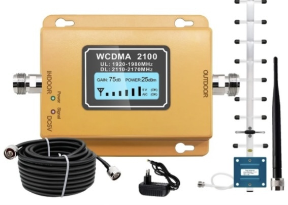 Усилитель сотовой связи Репитер 3G 2100МГц до 200 кв.м. (комплект .