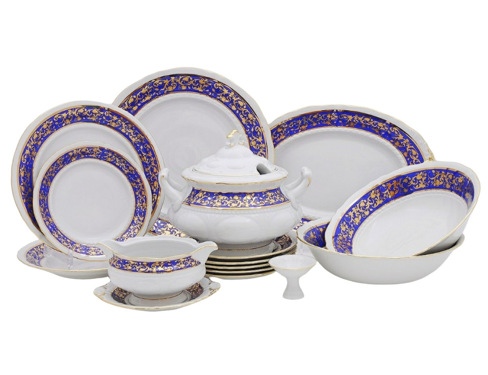 Сервиз столовый на 6 персон. Национальные традиции, синий борт - купить ...