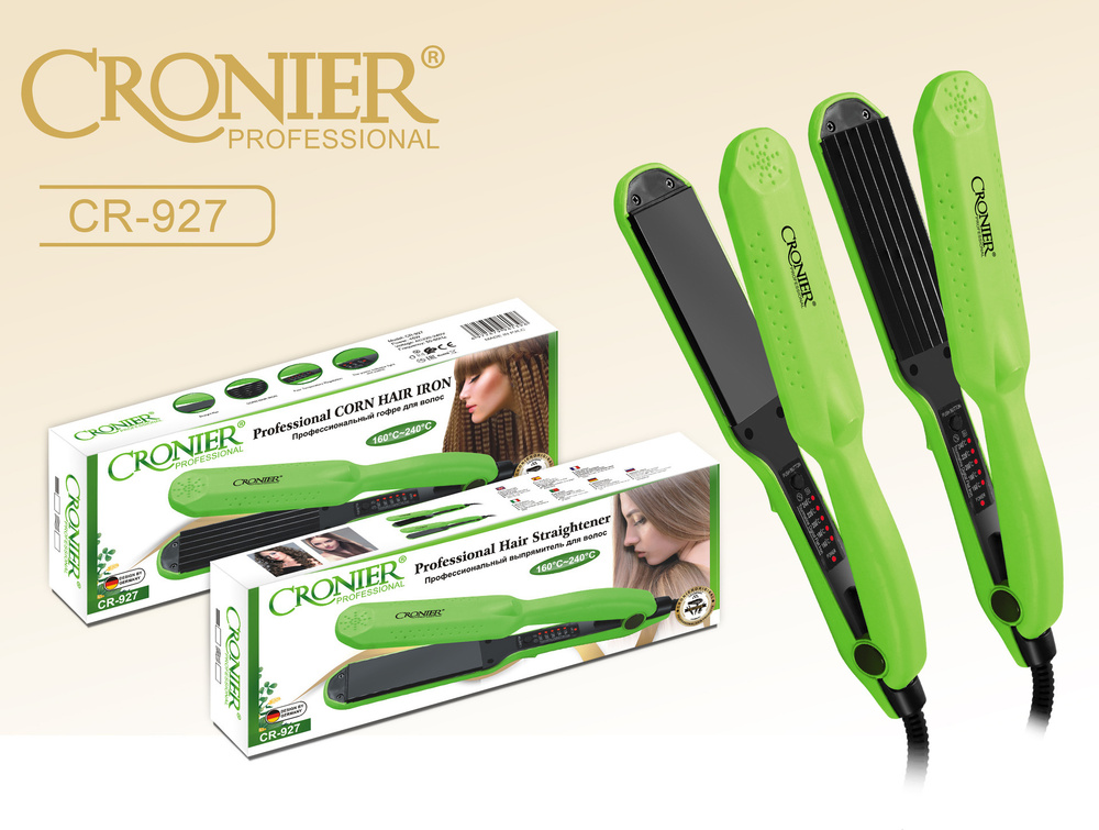 Выпрямитель для волос CRONIER CR 927 ,салатовый, черный - купить с ...