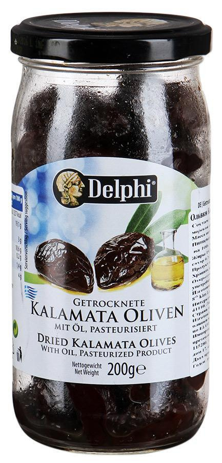 Маслины Delphi Каламата с косточкой сушеные 200г стекло - купить с ...
