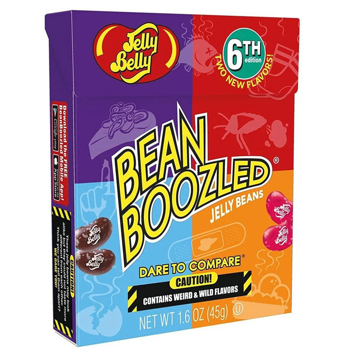 Драже конфеты Jelly Belly Bean Boozled 6th 45гр в коробке/ Желли Белли мармеладное драже с противными #1