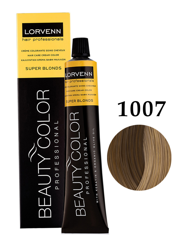 LORVENN HAIR PROFESSIONALS Крем-краска BEAUTY COLOR SUPER BLONDS для окрашивания волос 1007 супер песочный #1