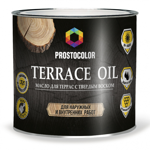Масло для террас с твёрдым воском PROSTOCOLOR Terrace Oil 2,2 л можжевельник  #1