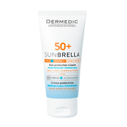 Dermedic, Sunbrella Солнцезащитный крем SPF 50+ для жирной кожи и комбинированной кожи, 50 г  #1