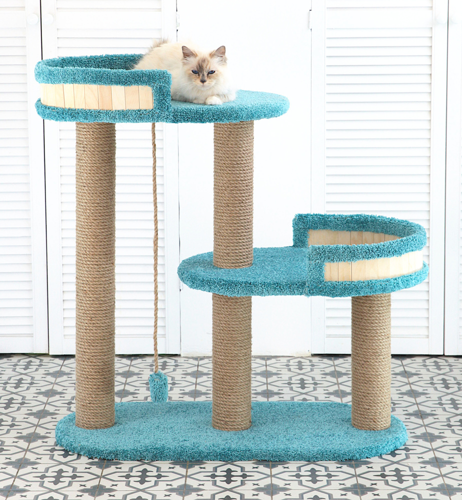 Комплекс для кошек Котомастер "Люси"., бирюза - купить с доставкой по ...