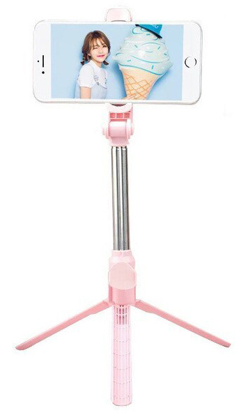 Монопод со штативом Selfie Stick Tripod Bluetooth XT-10 Pink - Main Image