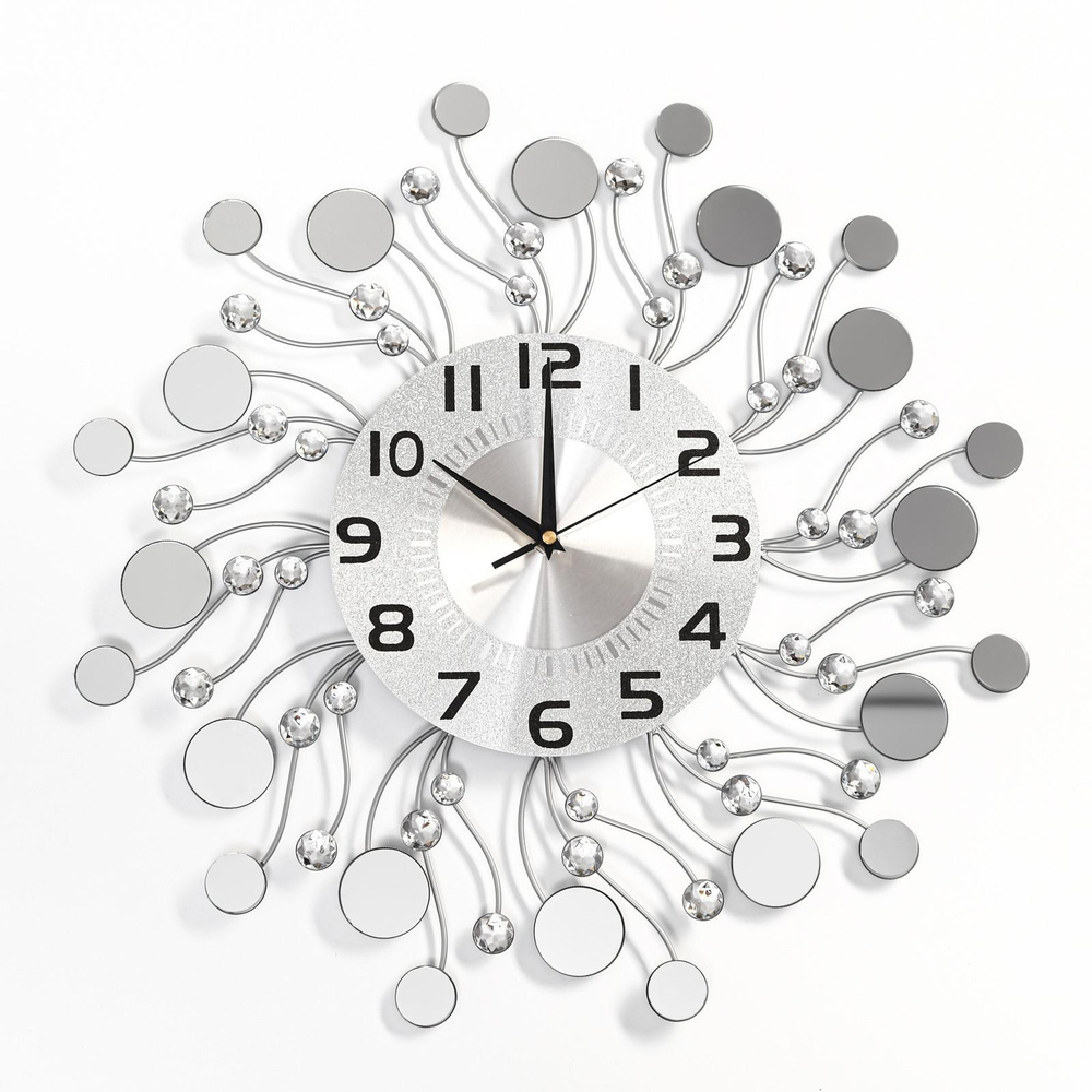 Часы настенные, серия: Ажур, "Стеклянные капли", плавный ход, d-22 см, 49 * 49 см - купить по низкой цене в интернет-магазине OZON (192336127)