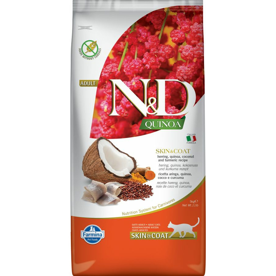 Farmina N&D Quinoa корм для взрослых кошек, здоровье кожи и шерсти ...
