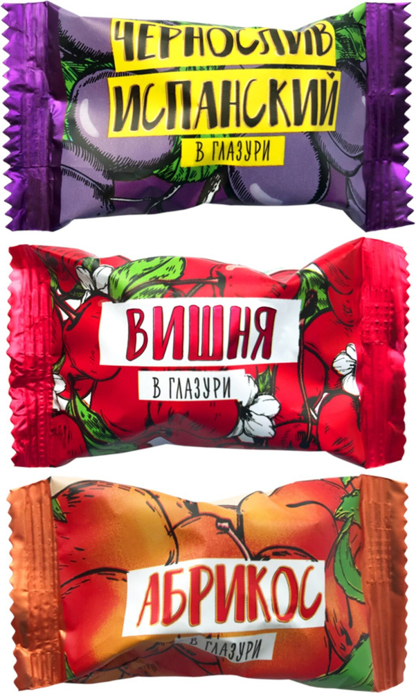 Конфеты КФ НОВГОРОДСКАЯ чернослив, абрикос, вишня, ассорти, весовые, 1 ...