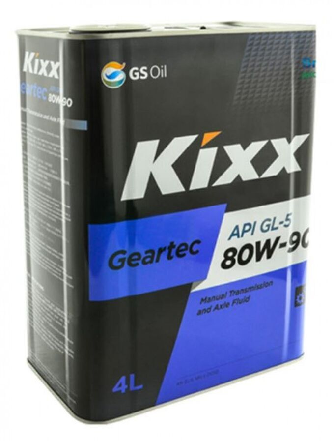 Масло трансмиссионное Kixx Geartec GL-5 80W-90 /4л мет. п/синт ...