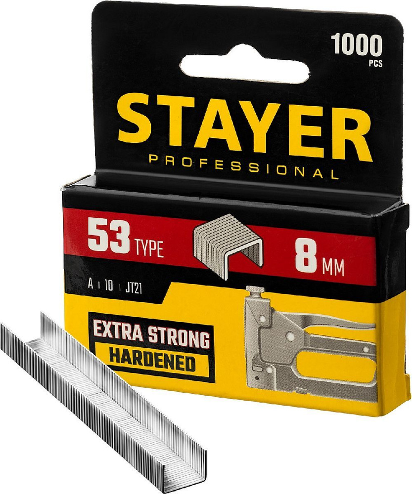 Скобы для степлера STAYER узкие тип 53 8 мм 1000 шт. (3159-08_z02) #1