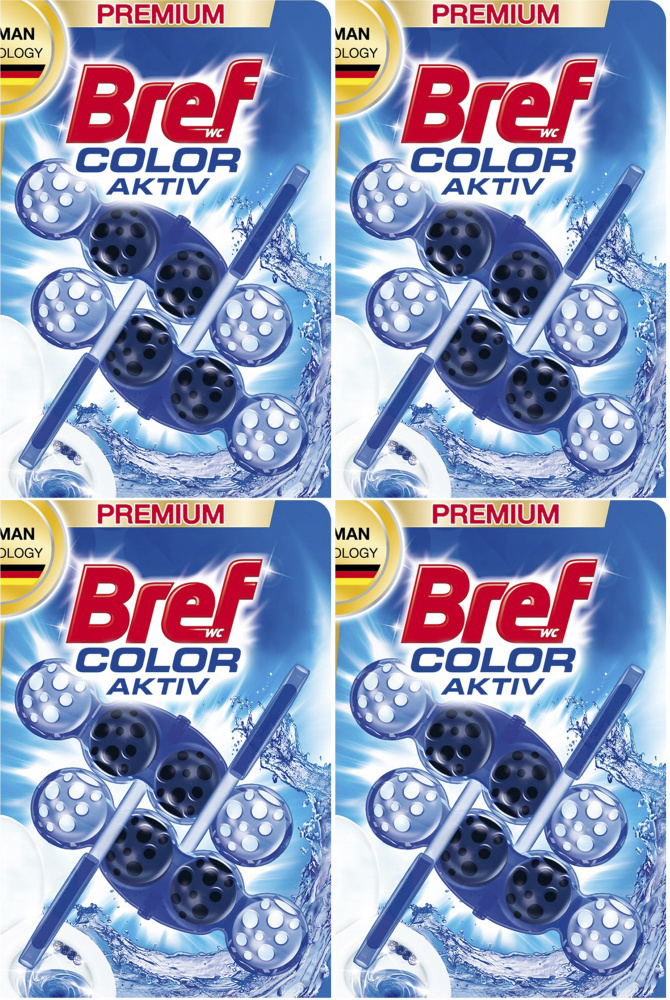 Блок для унитаза Bref Color Aktiv с хлор-компонентом 50 г x 2 шт, комплект: 4 упаковки по 100 г  #1